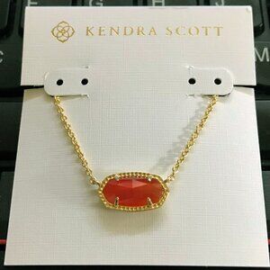 Kendra Scott Orange Cat's Eye Elisa Short Pendant Necklace